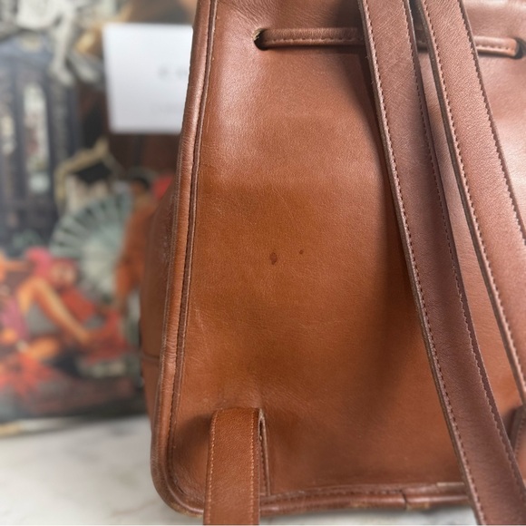 Vintage Coach British Tan Leather Backpack 9960 Purse Bag Daypack - Picture 13 of 13